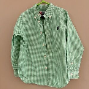 Chaps Kids Green Gingham Button Down Shirt